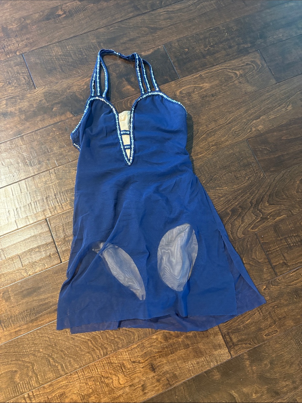 Navy Blue Halter Dance Costume